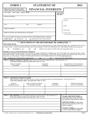 Florida Financial Interests Form 1