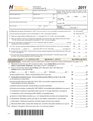 Wisconsin Homestead Credit Form 2011