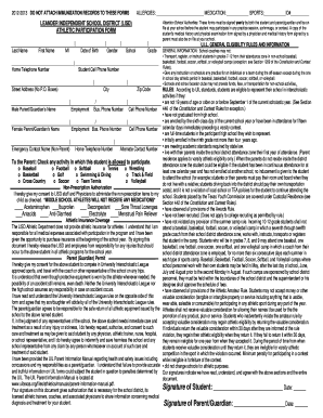 Leander ISD Athletic Participation Form