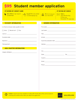 AIGA Student Membership Application