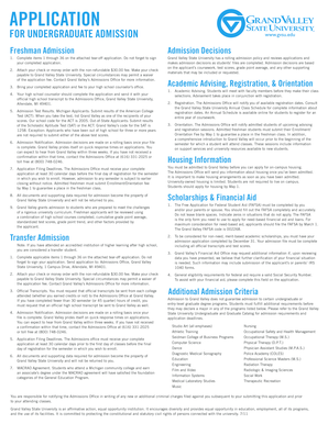 Grand Valley State University Undergraduate Admission Application