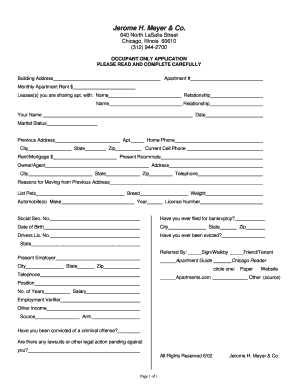 Occupant Only Application