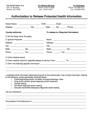 Medical records release form template - writable medical release form