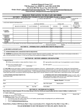 Military Records Request Form