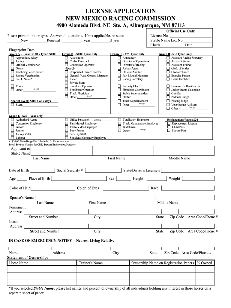 jockey license Preview on Page 1