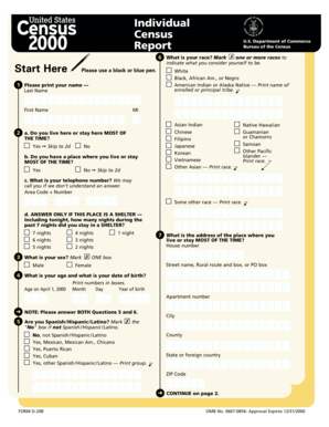 US Census Form D-20B