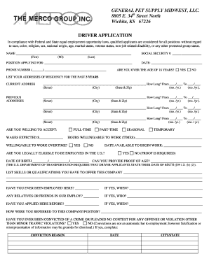 Driver Application Form