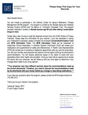 Nevada Senior Medication Therapy Management Consent