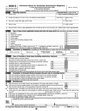 Form 8038-G Tax-Exempt Governmental Obligations