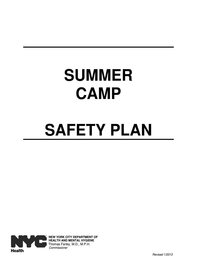 2013 Form NY Summer Camp Safety Plan Fill Online, Printable, Fillable
