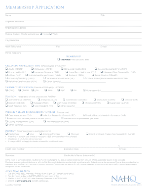 NAHQ Membership Application Form