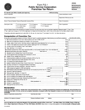 Massachusetts Franchise Tax Return