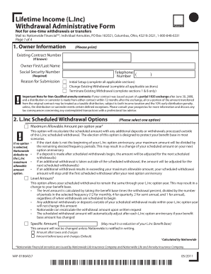 Lifetime Income Withdrawal Administrative Form