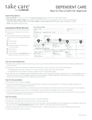 Dependent Care Pay Me Back Claim Form