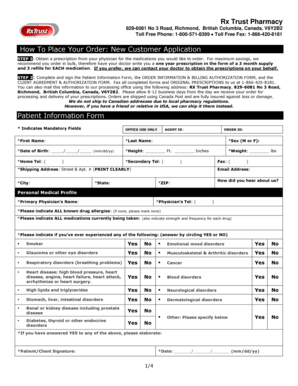 Rx Trust Pharmacy Patient Information Form