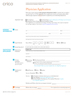 Physician Application Form