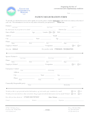 New Patient Forms ( pdf ) - Center for Environmental Medicine