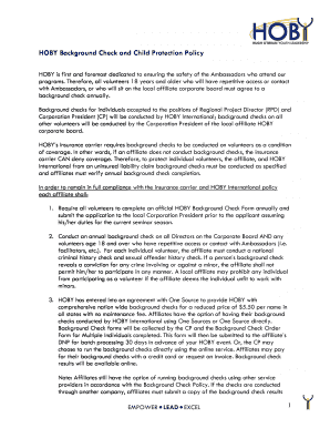 HOBY Background Check Form