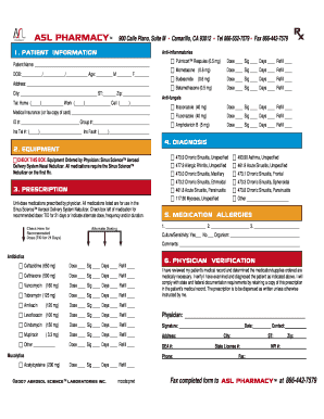 ASL Pharmacy Patient Medication Form