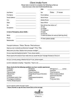 Client Intake Form