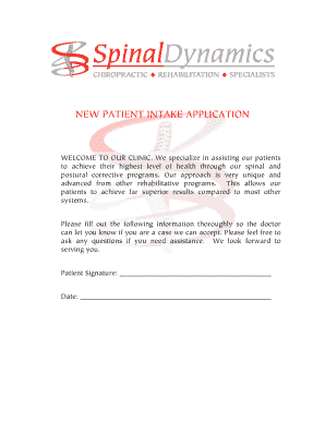 New Patient Intake Application