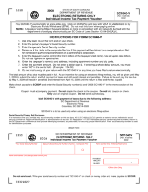 South Carolina SC1040-V Form