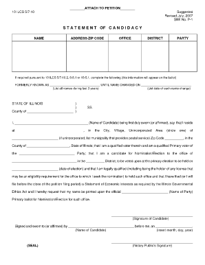Illinois Statement of Candidacy