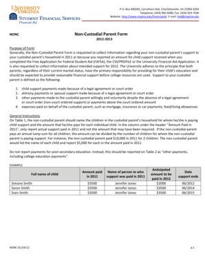 Non-Custodial Parent Form
