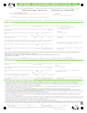 Home Improvement Credit Card Application