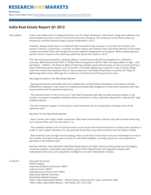 India Real Estate Report Q1 2012 - Research and Markets