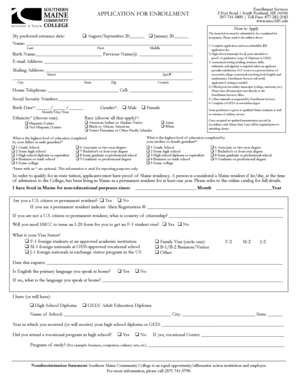 Application for Enrollment