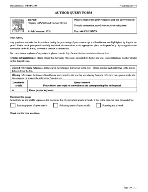 Author Query Form