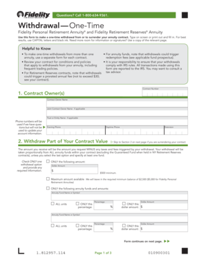 Fidelity Annuity Withdrawal Form