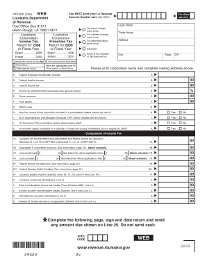 Louisiana Corporation Income Tax Franchise Tax Return