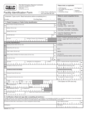 Ohio Facility Identification Form