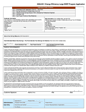 2009-2011 Energy Efficiency Large BEEP Program Application