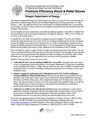 Oregon Residential Energy Tax Credit Application