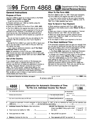 20 Printable Irs Form 4868 Templates - Fillable Samples in PDF, Word to ...