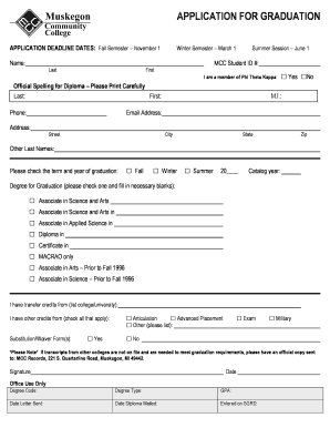Application for Graduation