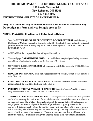 Ohio Garnishment Forms