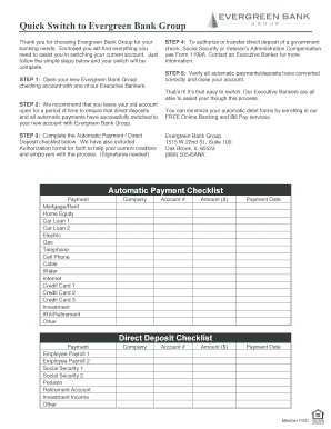 Evergreen Bank Group Account Change Form