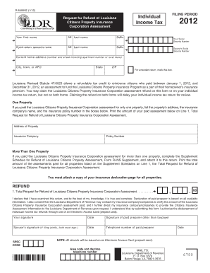 Louisiana Citizens Property Insurance Refund Form