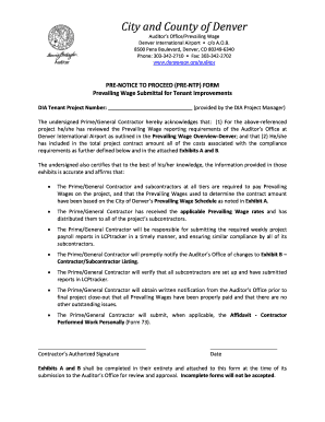 Notice to proceed construction sample - city and county of denver prevailing wage pre notice to proceed form