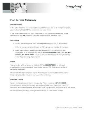 Innoviant Pharmacy Enrollment and Order Form