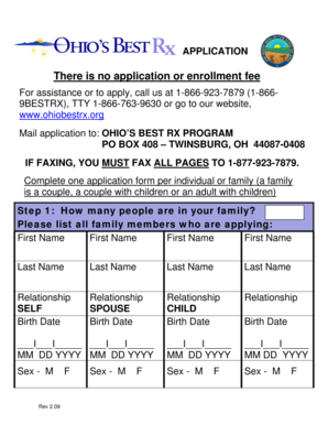 Ohio Best Rx Program Application