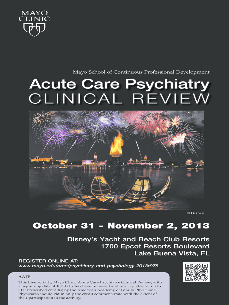 CPD broch Acute Care Psychiatry Clinical Review - AAFP - MC8000 ... - mayo Preview on Page 1.