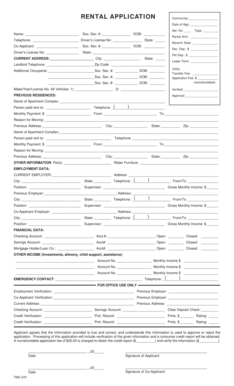 Rental Application Form