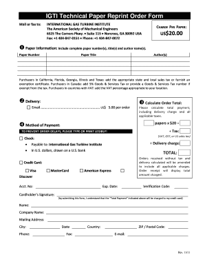 IGTI Technical Paper Reprint Order Form US$20.00 - ASME - files asme