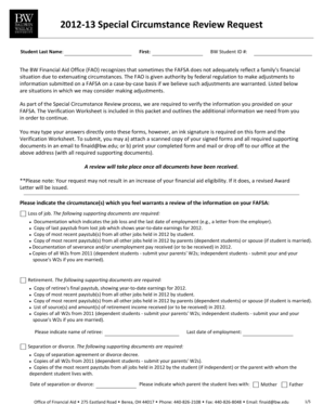 2012-13 Special Circumstance Review Request Form