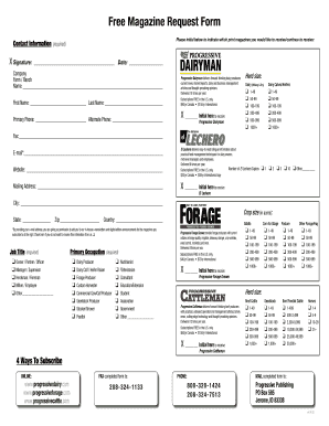 magazine request form